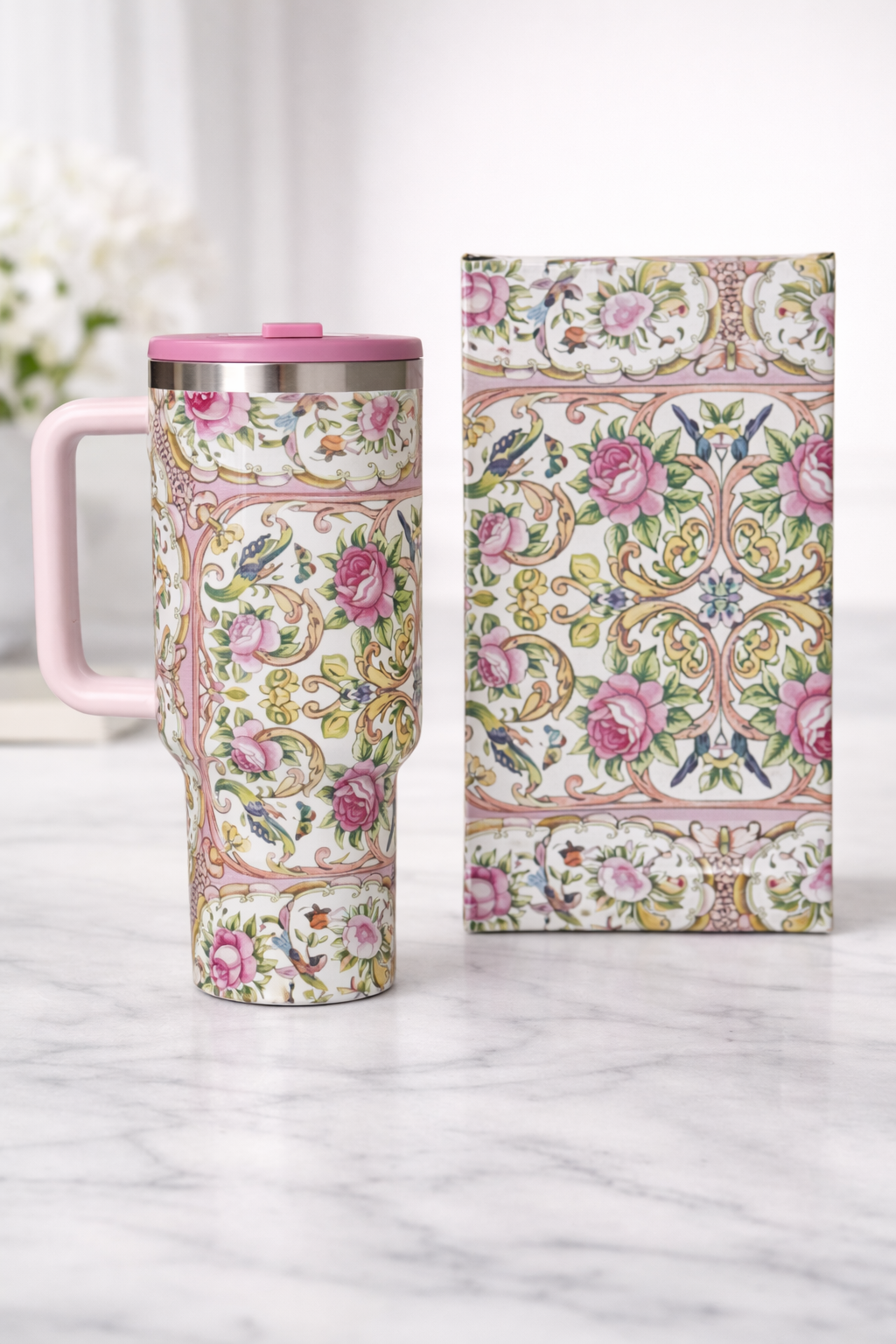 Rose Medallion insulated tumbler