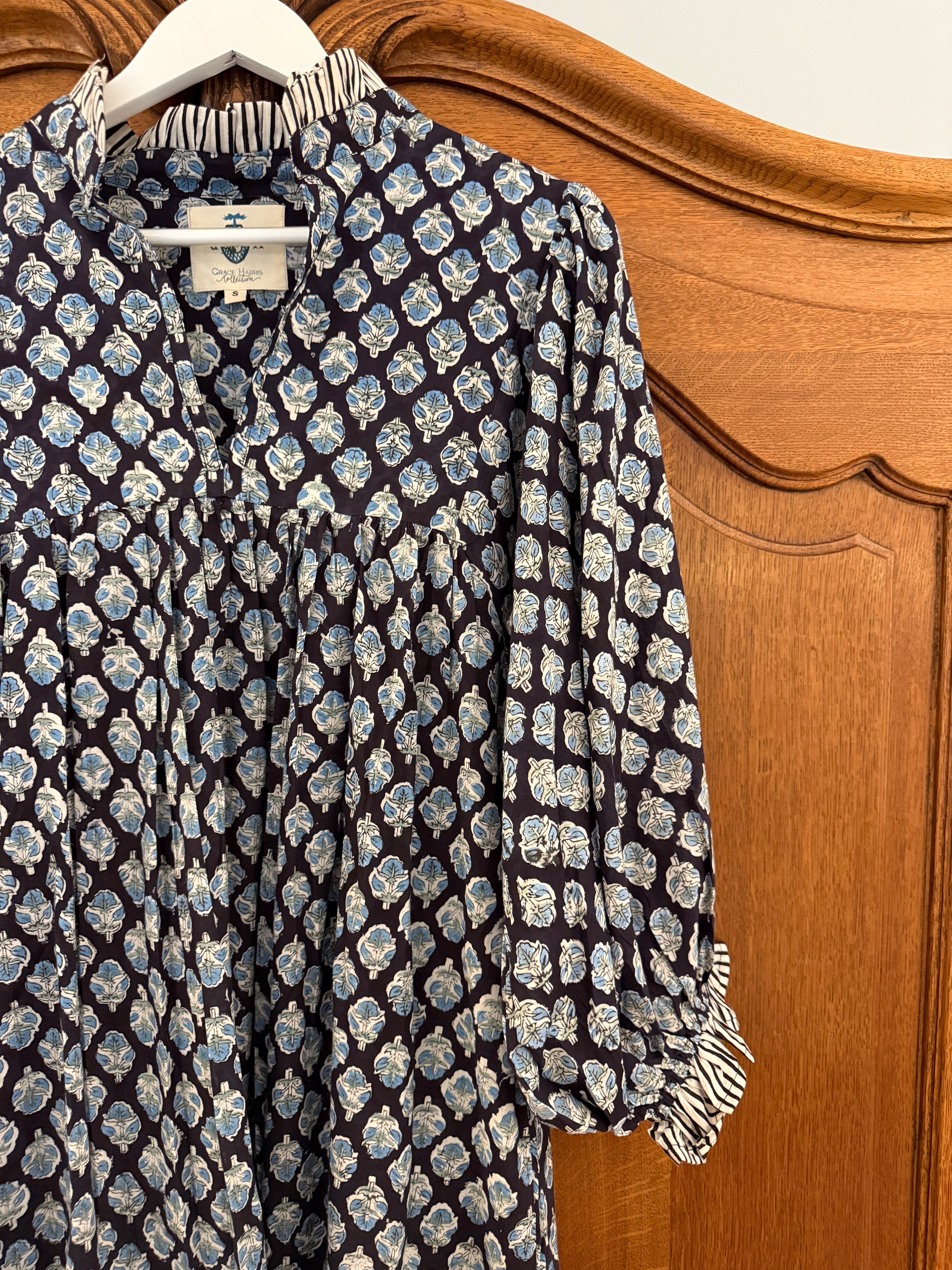 Lillie caftan maxi dress dark navy and blue