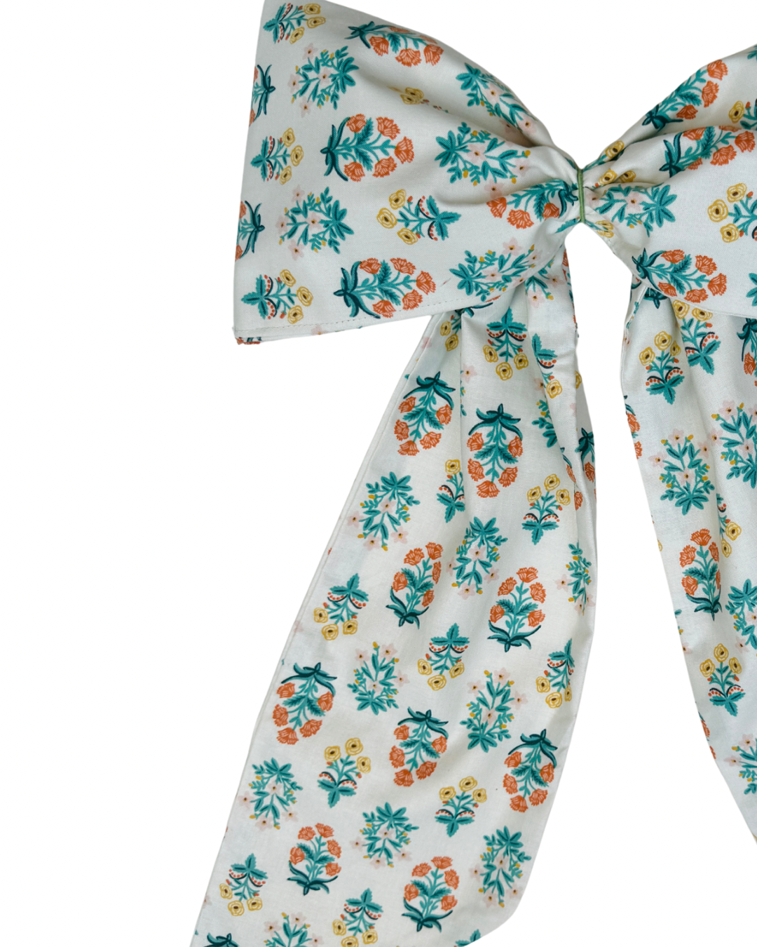 Fall block print floral signature wreath sash