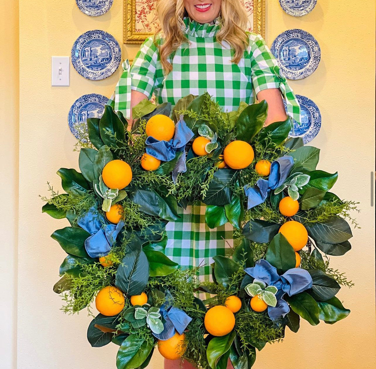 The bestselling Orange and Magnolia wreath two sizes
