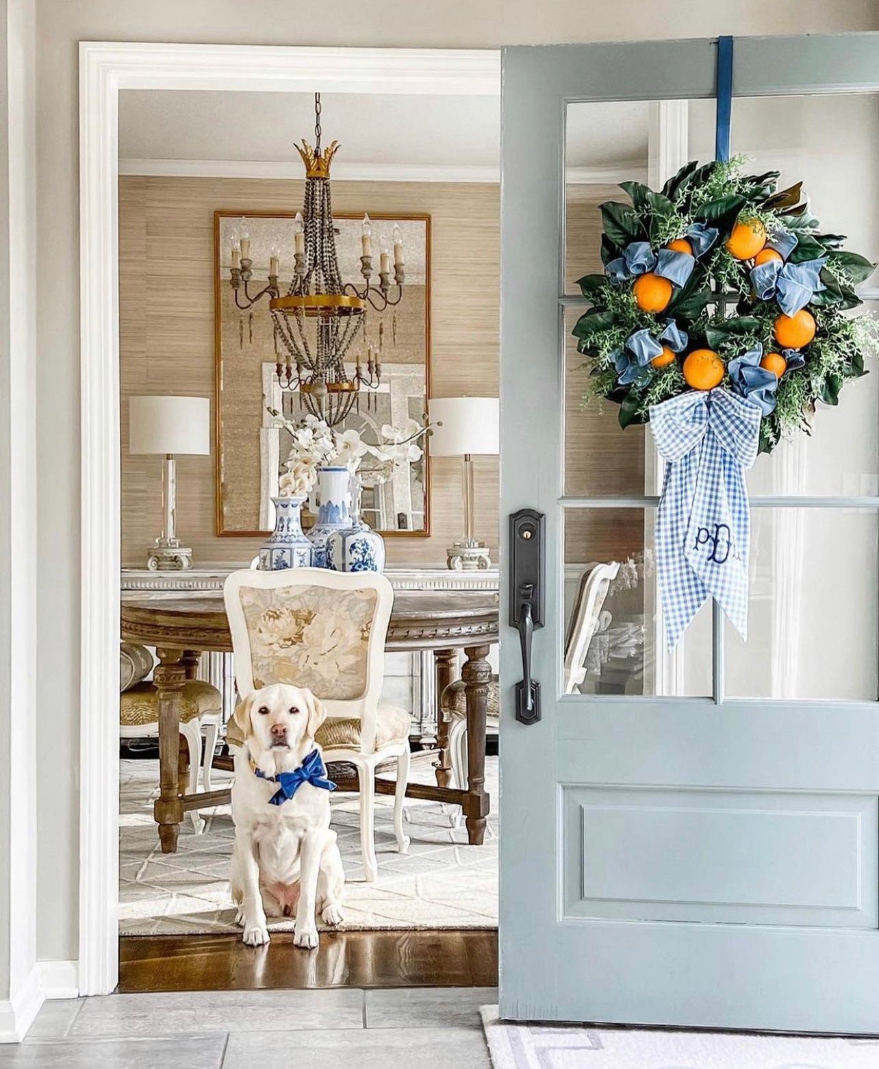 The bestselling Orange and Magnolia wreath two sizes