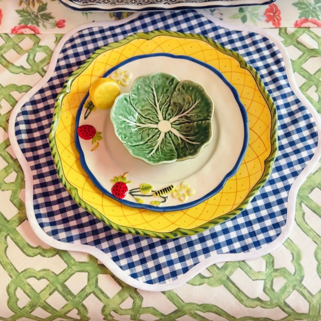 Royal gingham scalloped placemat set of 4
