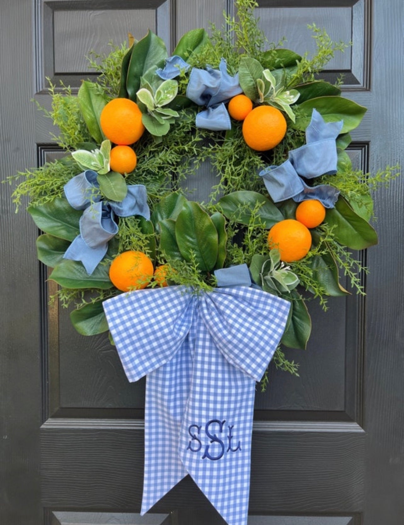 The bestselling Orange and Magnolia wreath two sizes
