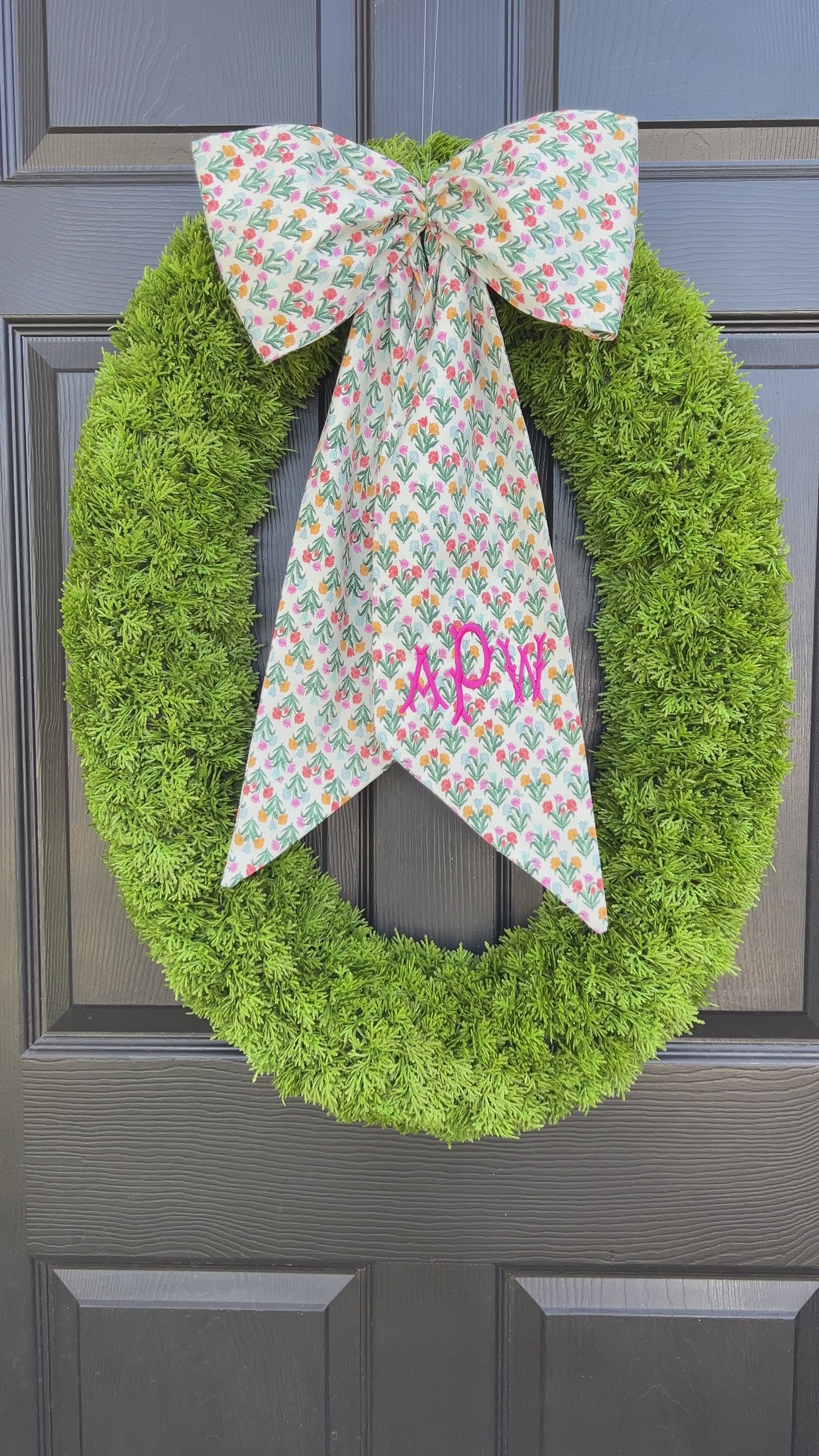 Oversized oval green wreath