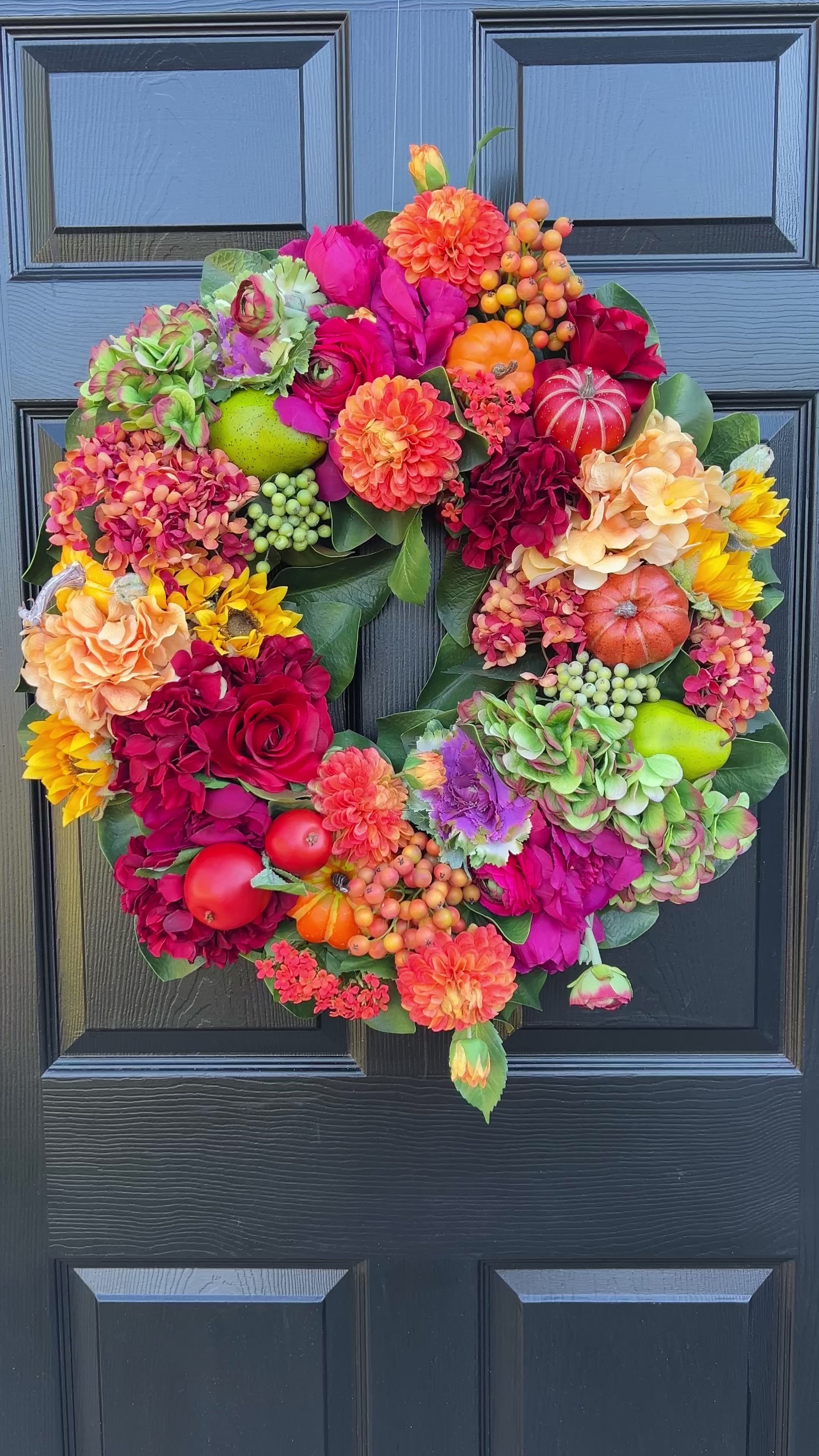 The Mackie wreath, Fall edition with or without cinnamon and gold embroidered luxury ribbon