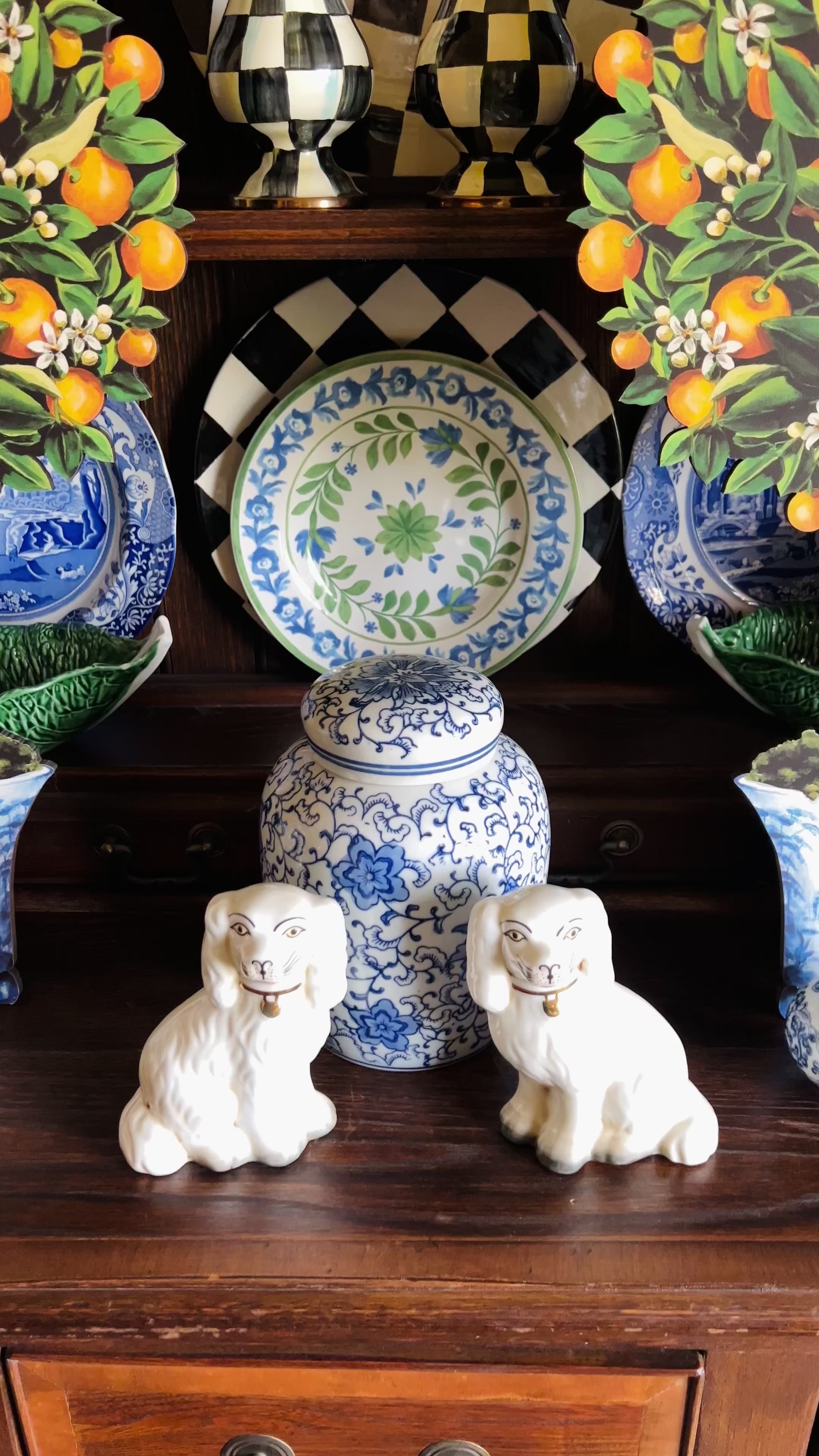 White and gold porcelainStaffordshire dog pair