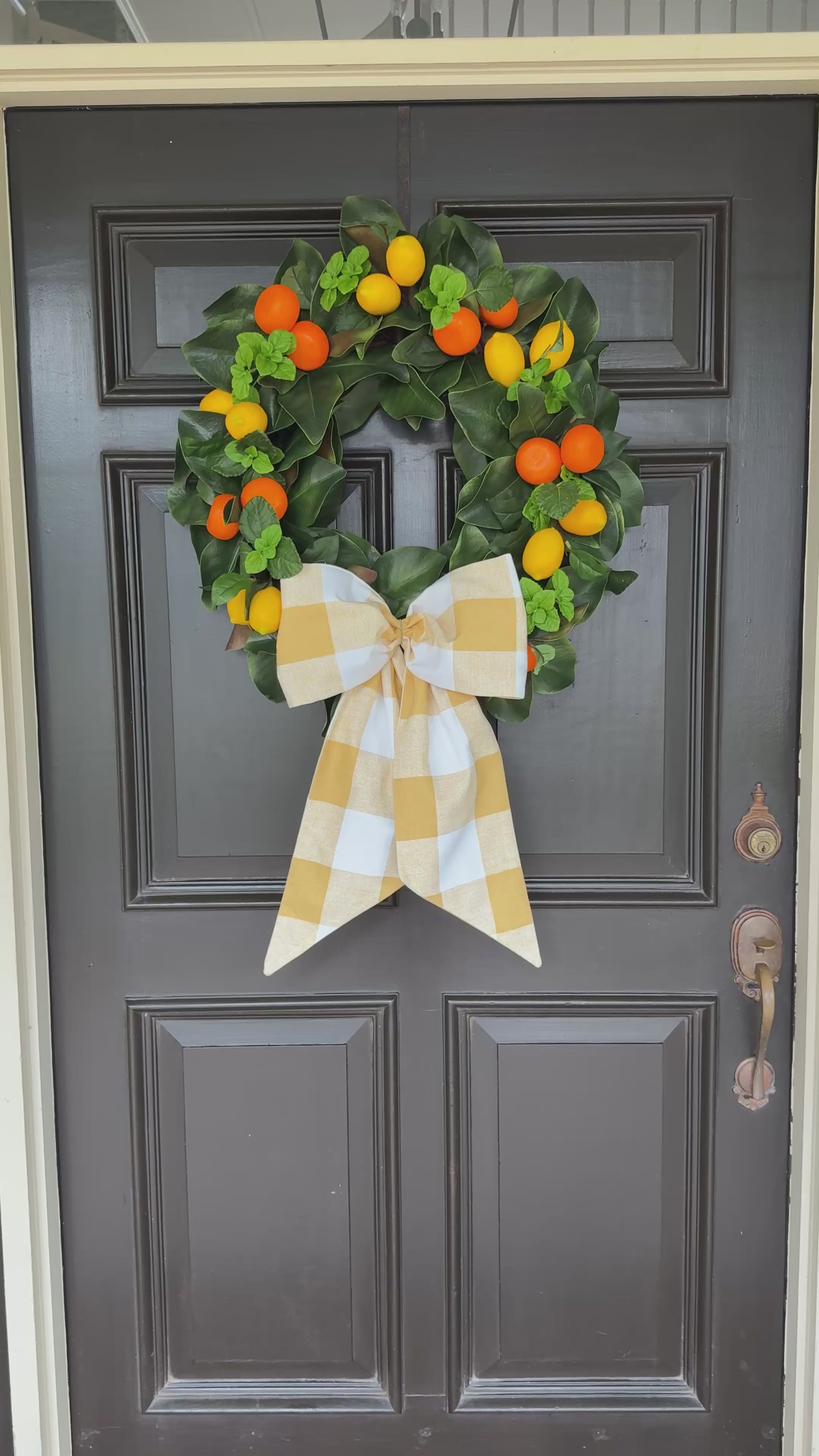 Simple citrus and magnolia wreath