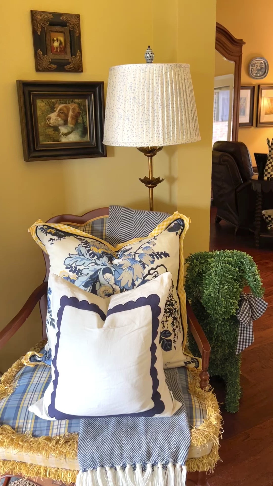 Blue and white lamp finials, choose from bunny, pig, ball, or ginger jar