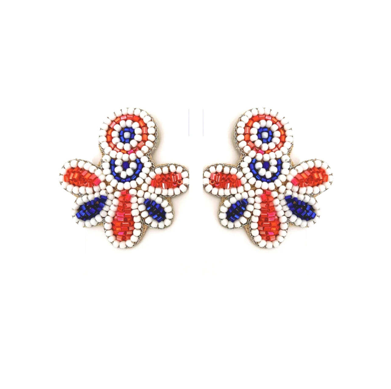 Love stud Earrings in red, white, and blue