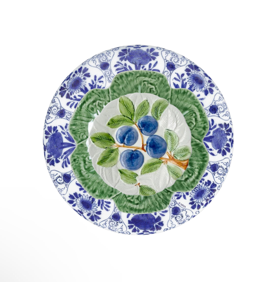 Caspari blue and white Delft die cut placemat (single)