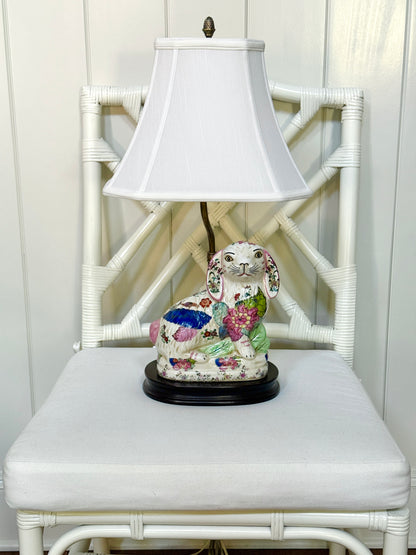 Tobacco Leaf porcelain bunny lamp