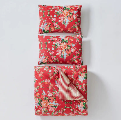 Red floral bedding collection