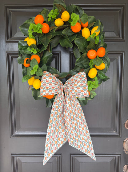 Simple citrus and magnolia wreath