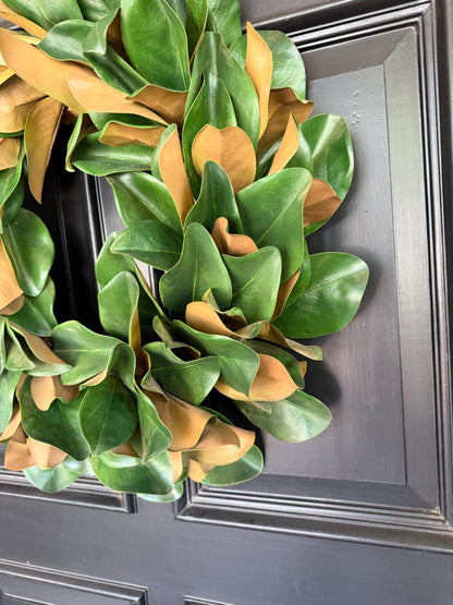 Extra large, lush 28” magnolia wreath