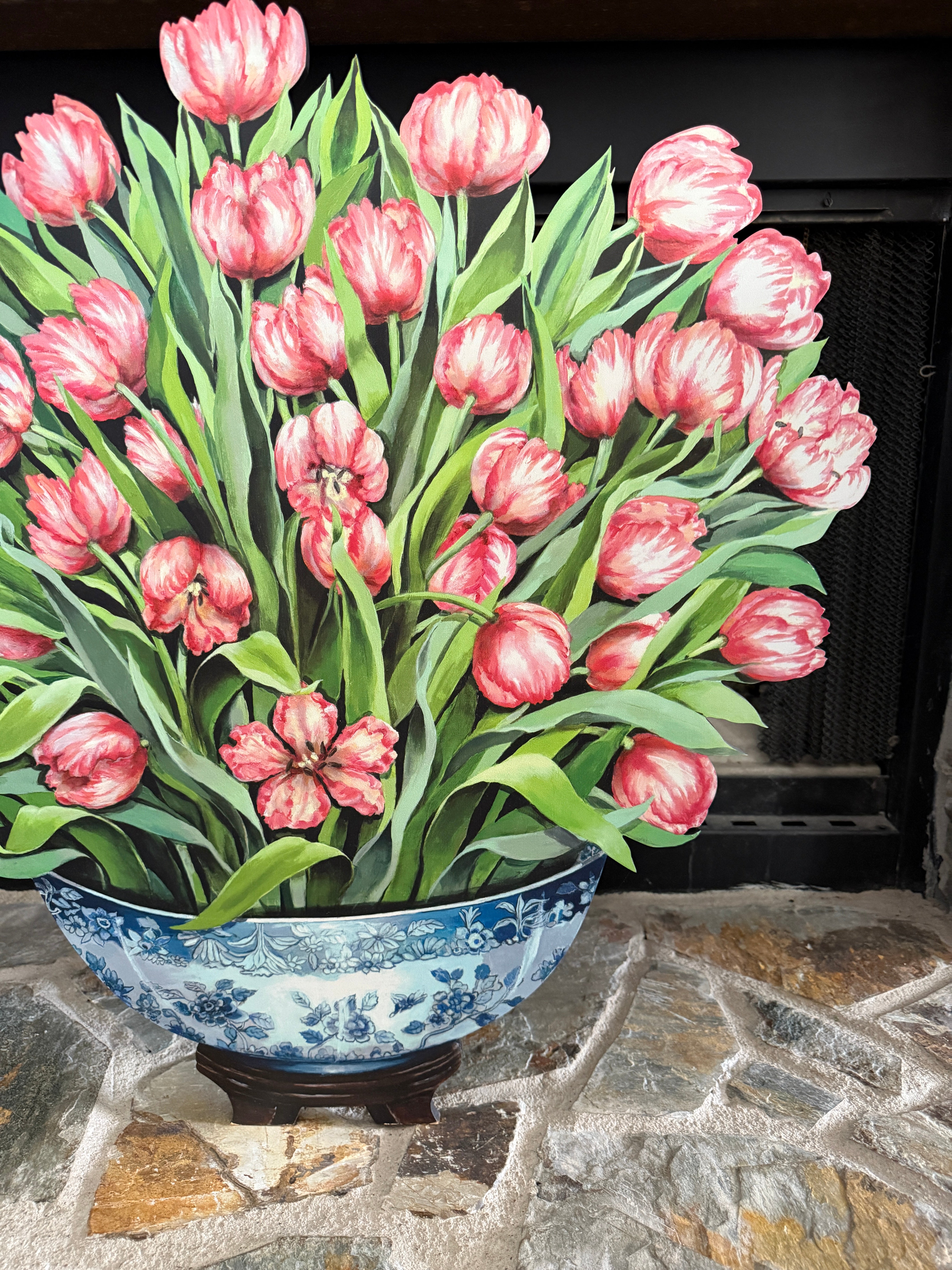 Parrot tulips fireplace screen – Grace Harris Collection