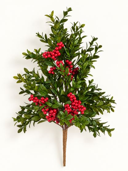 Boxwood and berries spray 20”