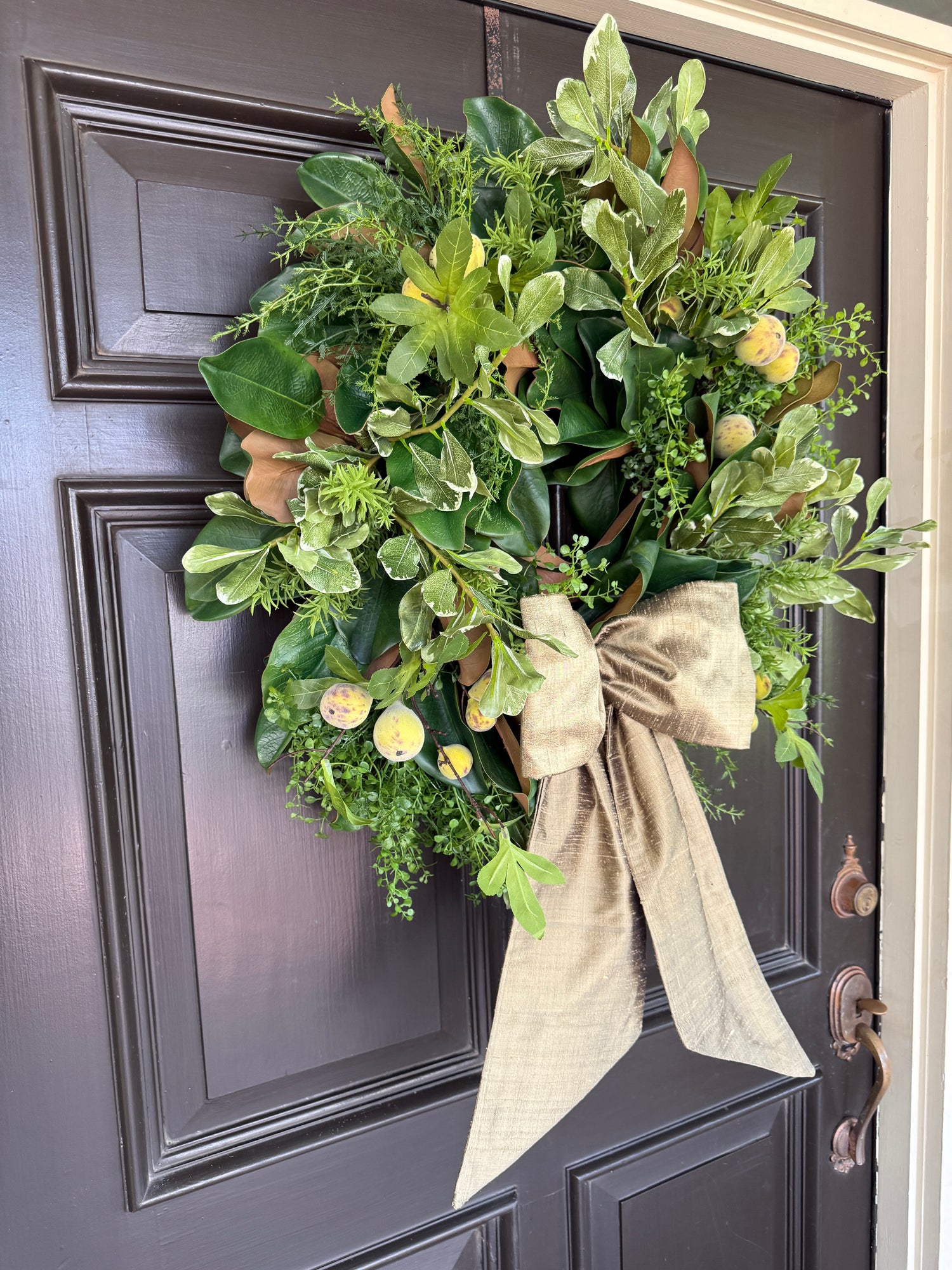 Luxe Driftwood tan 100 percent silk wreath sash