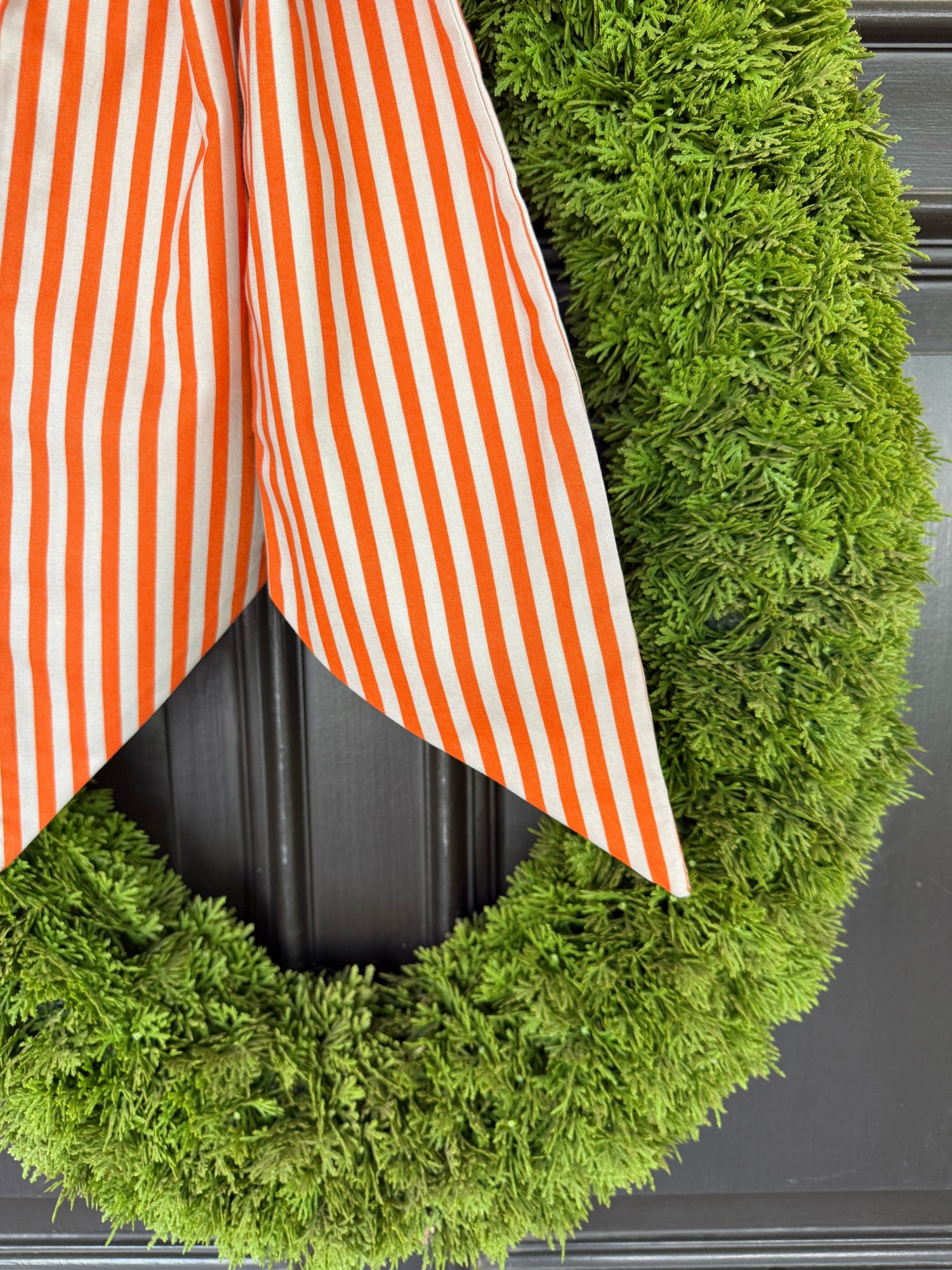 Orange striped signature wreath sash