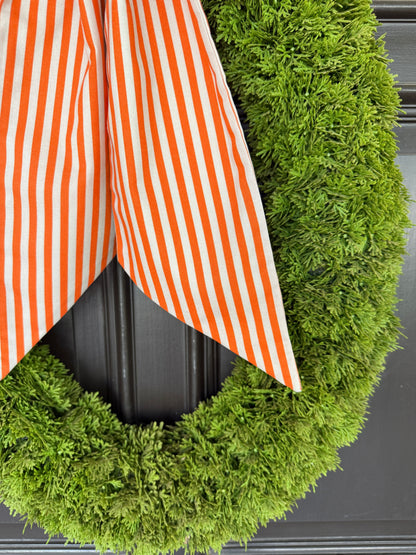 Orange striped signature wreath sash