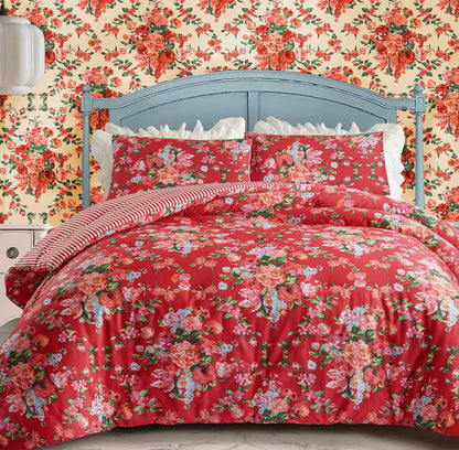 Red floral bedding collection