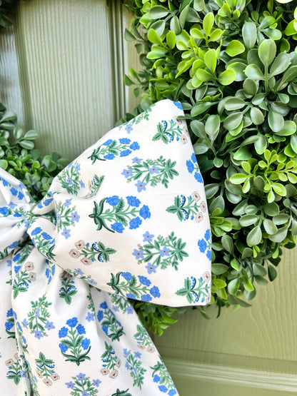 Floral block print wreath sash available with monogram