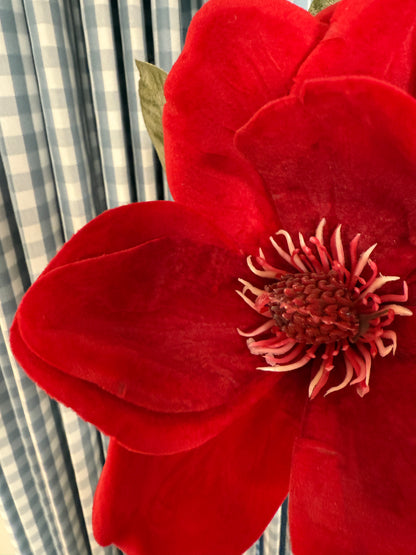 Red velvet magnolia stem