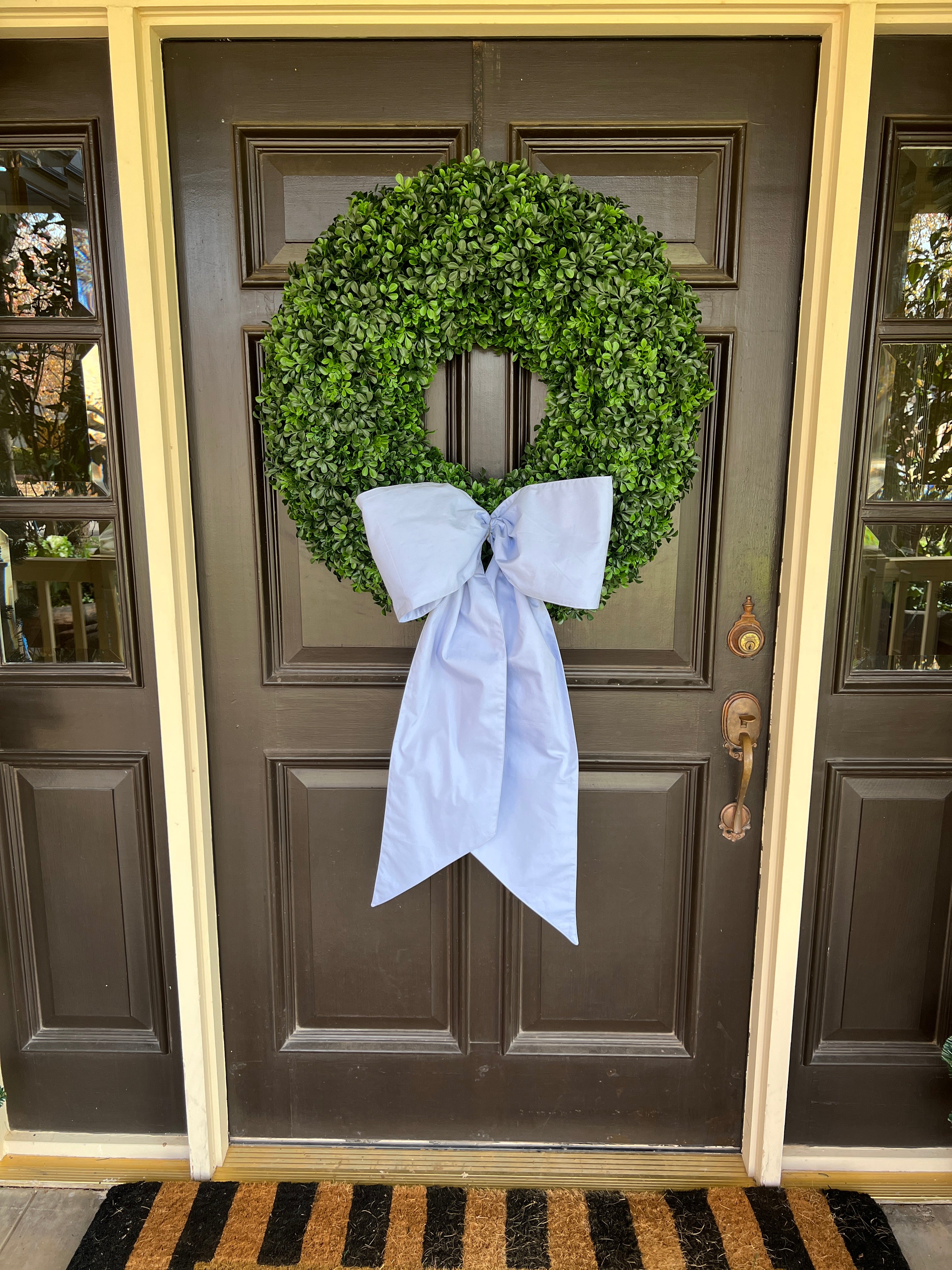 Light blue cotton wreath sash, two sizes, monogram available