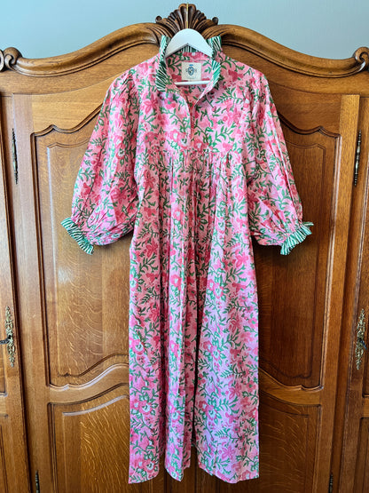 Lillie caftan maxi dress pink and green *PREORDER! shipping in 1-2 weeks*