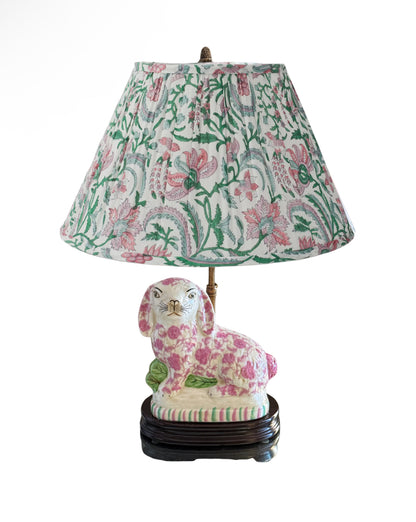 Staffordshire bunny lamp pink