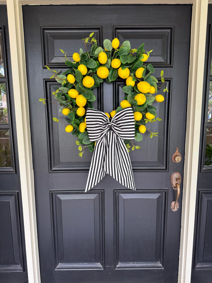 Black and white stripe signature wreath sash monogram available