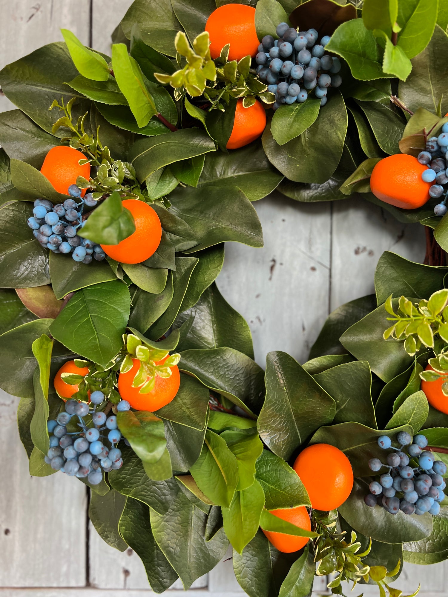 Clementine and blueberry wreath