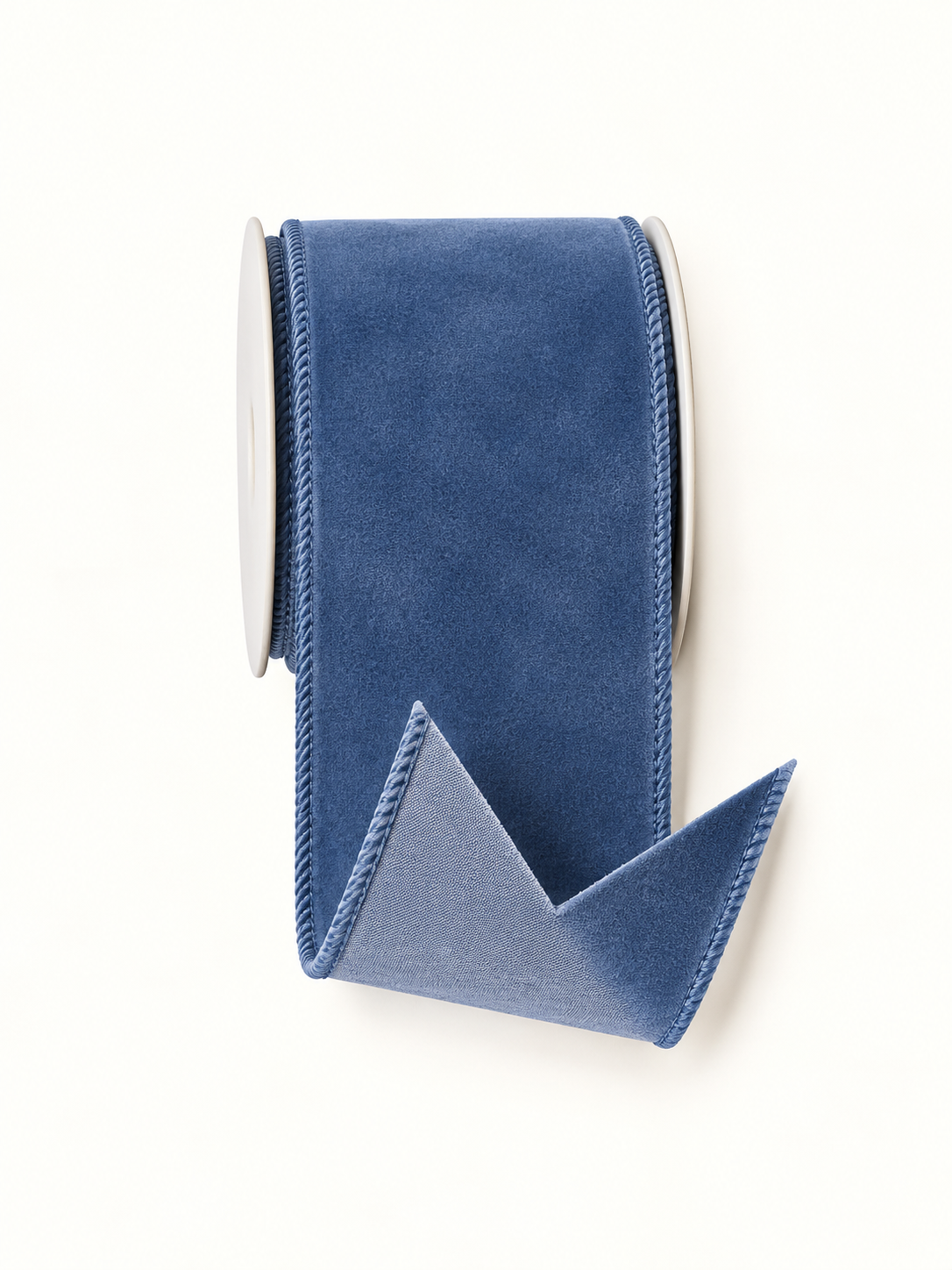 French blue wired velvet ribbon by the roll 4”x10yds