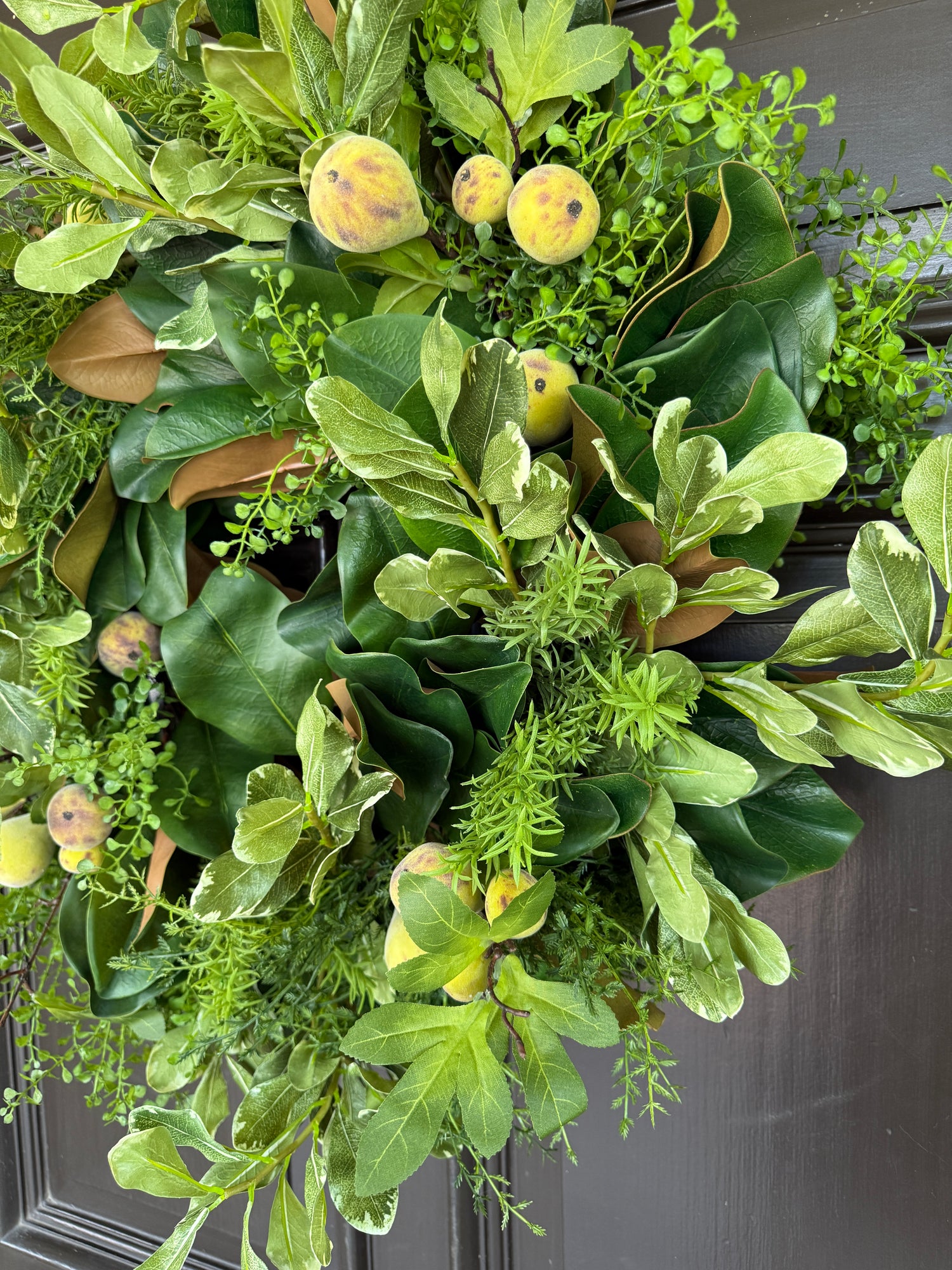 Fig and mixed greens wreath