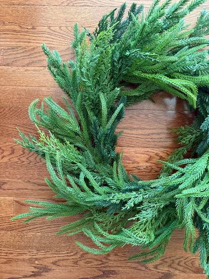 Mixed pine and cedar wreath 28”