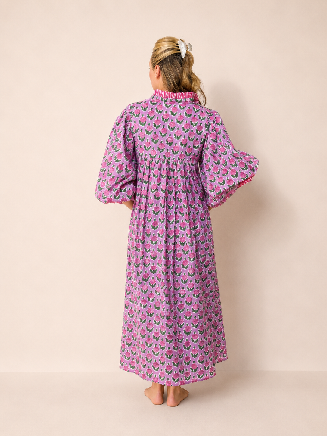 Lillie caftan maxi dress peony pink