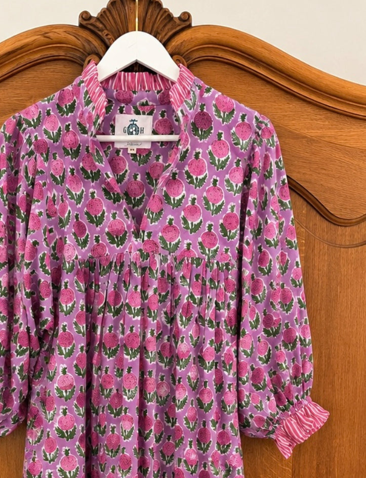 Lillie caftan maxi dress peony pink