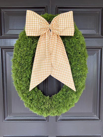 Honey yellow gingham wreath sash