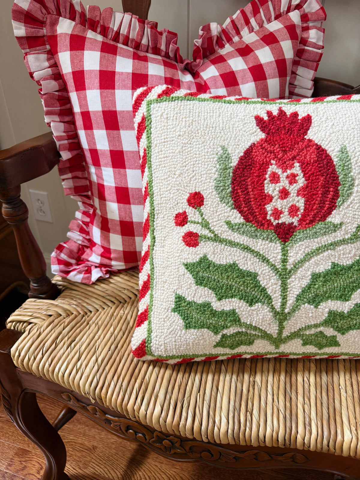Holiday Mughal Pomegranate hook pillow