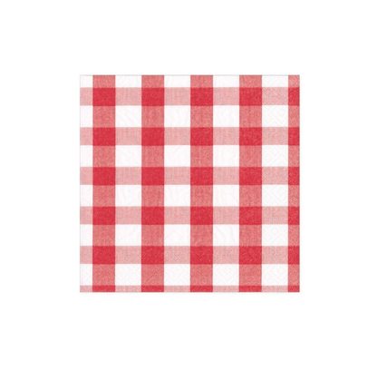 Caspari red gingham print cocktail napkins