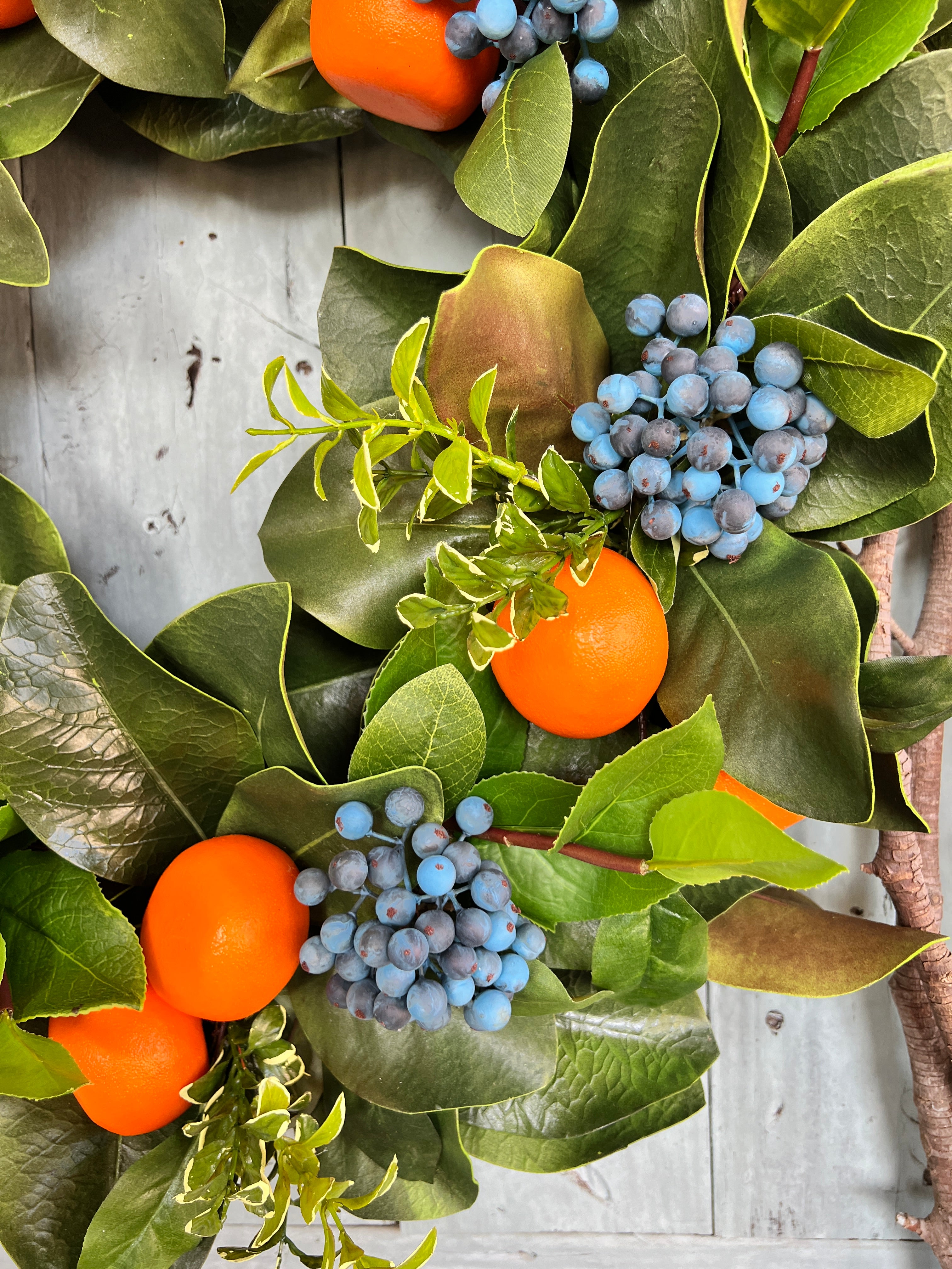 Clementine and blueberry wreath