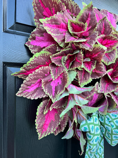 Fluffy coleus wreath