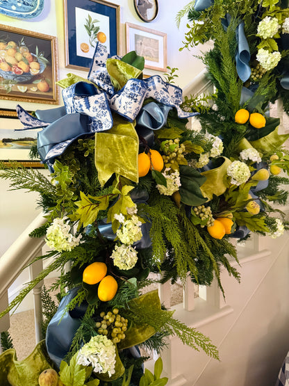 Apple green velvet wired ribbon