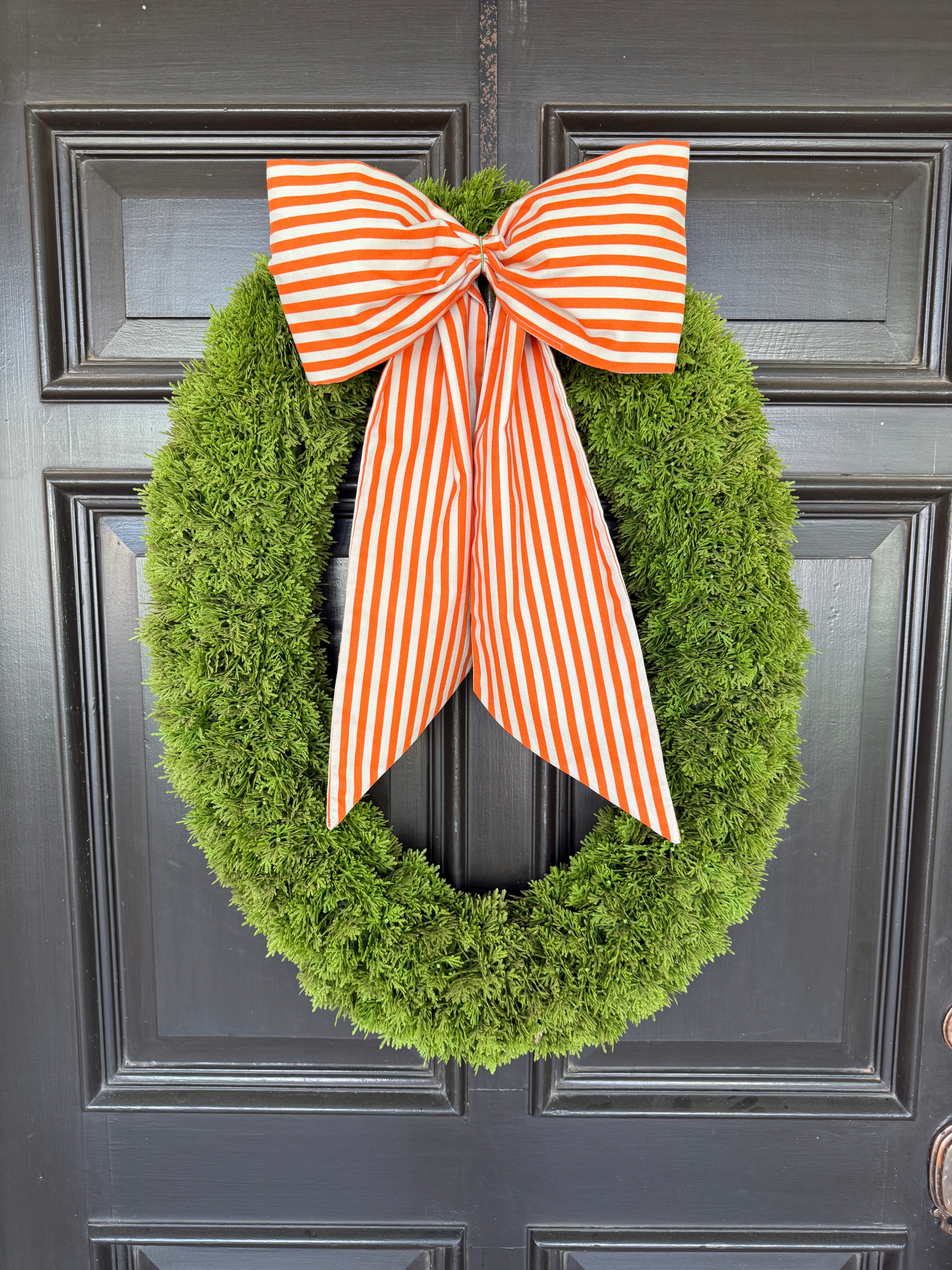 Orange striped signature wreath sash