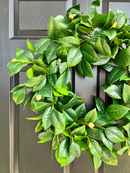 Camellia leaves wreath 26”