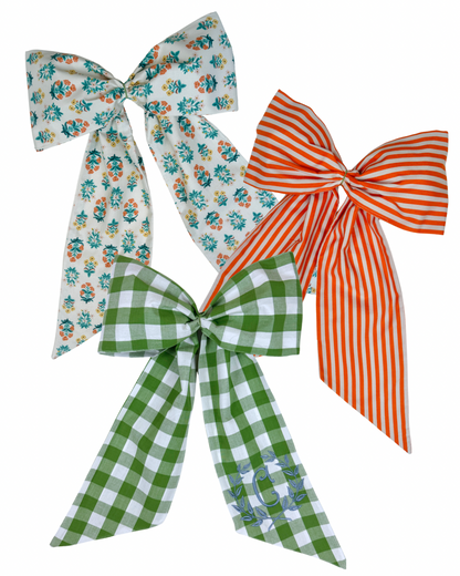 Fall block print floral signature wreath sash