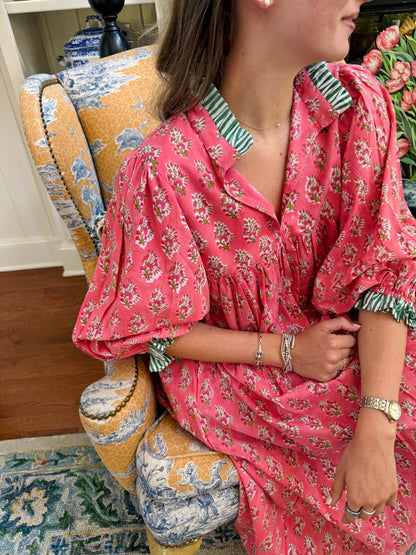Lillie caftan maxi dress coral
