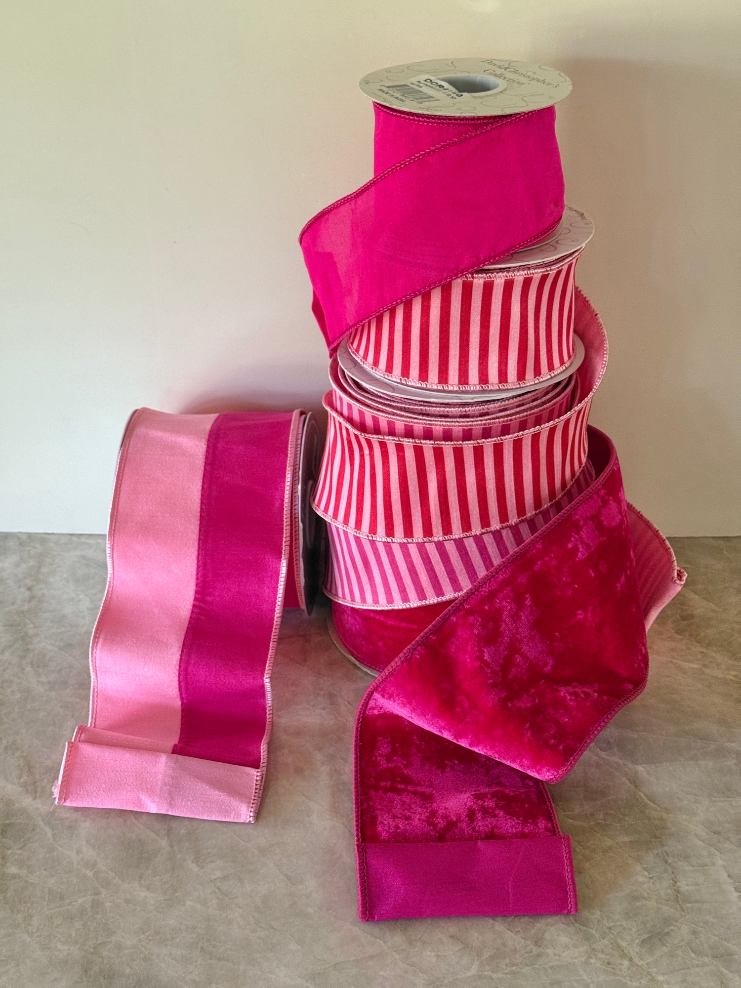 Hot pink dupioni ribbon 2.5” x 10 yard roll