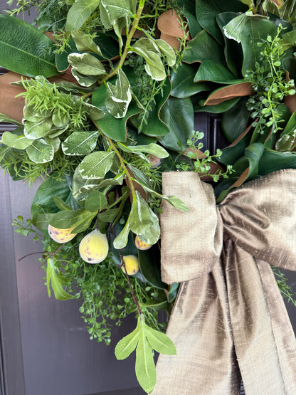 Luxe Driftwood tan 100 percent silk wreath sash
