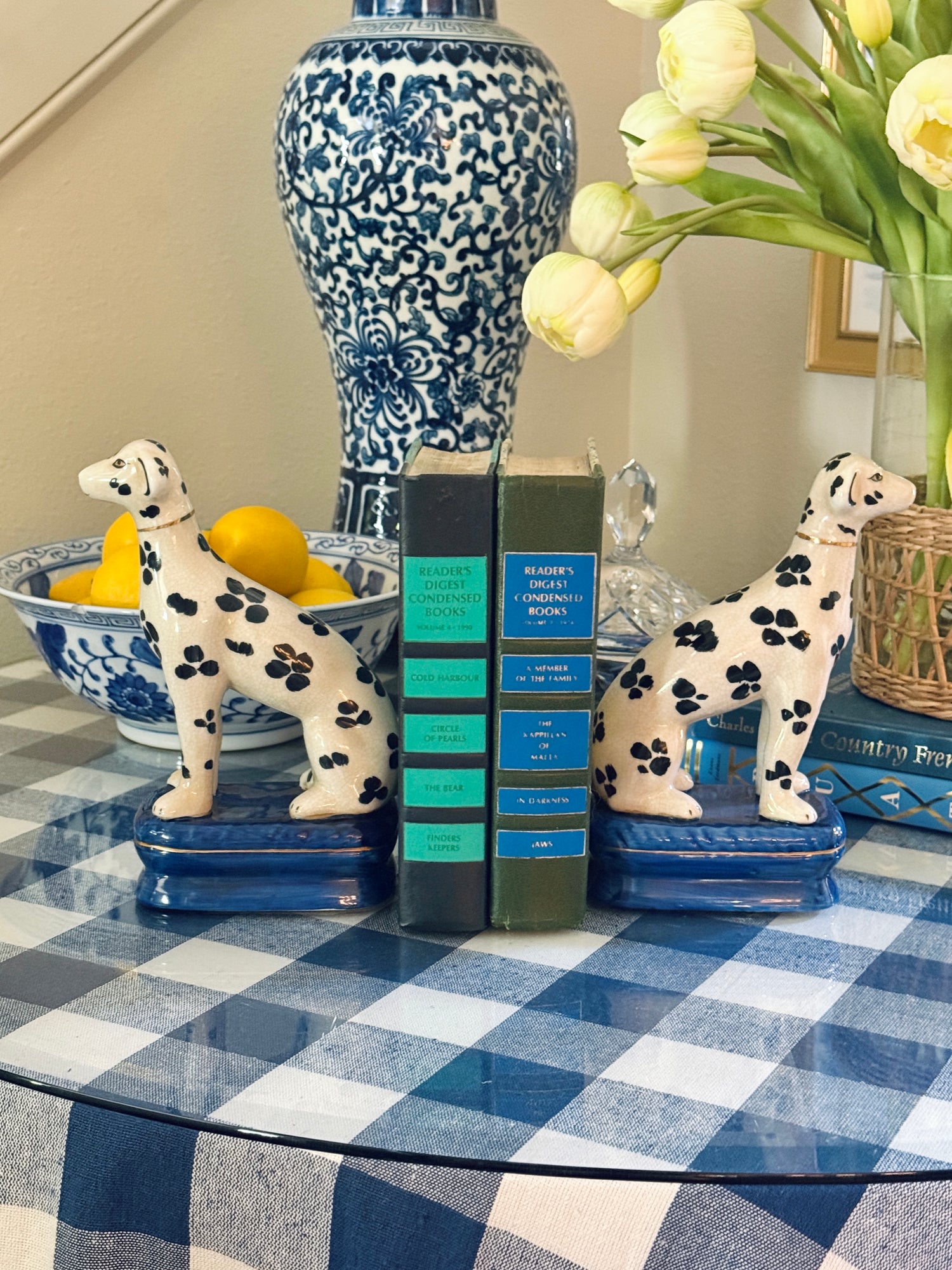 Staffordshire dogs porcelain whippet pair blue