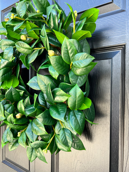 Camellia leaves wreath 26”